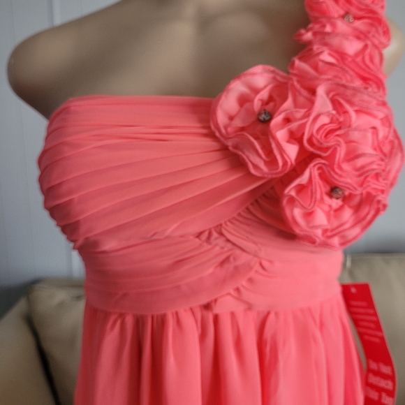 CITY TRIANGLES HI LOW LIGHT PINK CORAL DRESS SIZE 5 - Picture 3 of 4